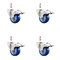 Service Caster 3 Inch 316SS Blue Polyurethane Wheel Swivel 10mm Stem Caster Set Lock Brake SS316TSTTL20S314-PPUB-BLUE-M1015-4 - alternate 4